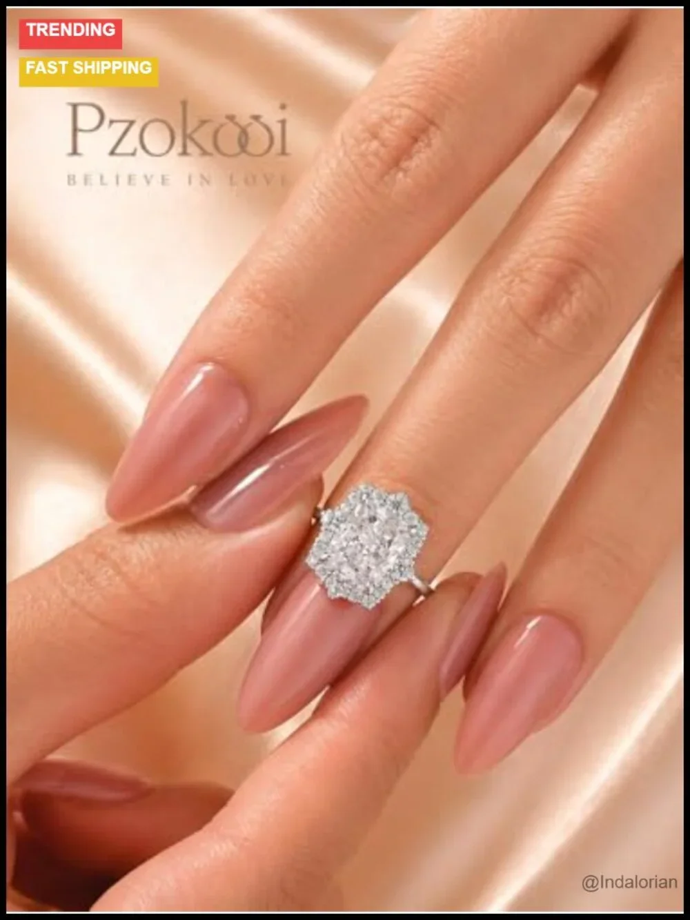 Radiant Cut Halo Engagement Ring Sterling Silver Wedding Promise